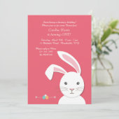 ホワイトバニーイースター誕生日招待状 招待状 (スタンド正面)