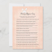 ホワイトバニーコーラルアーガイル子供部屋ライムズゲーム 招待状 (正面)