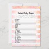 ホワイトバニーサンゴ動物の赤ちゃん名前のゲームカード 招待状 (正面)