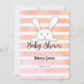 ホワイトバニーサンゴ動物の赤ちゃん名前のゲームカード 招待状 (裏面)