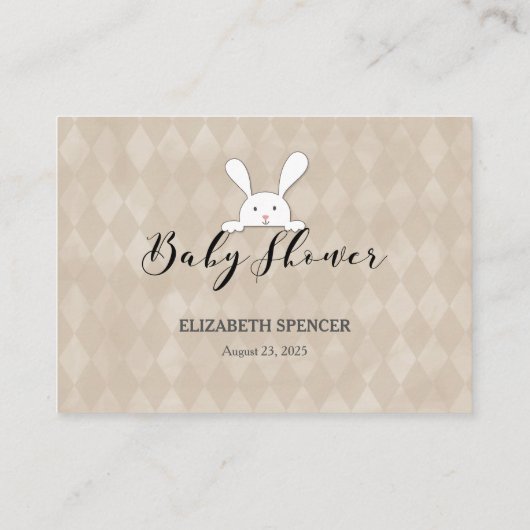 ホワイトバニータンベビー到着予測ゲーム エンクロージャーカード (裏面)