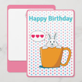 ホワイトバニーハッピーバースデーカード シーズンカード (正面/裏面)