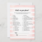 ホワイトバニーピンクあなたの電話ゲームの何 招待状 (正面)