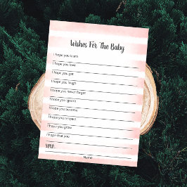 ホワイトバニーピンクの願いをベビーカード 招待状