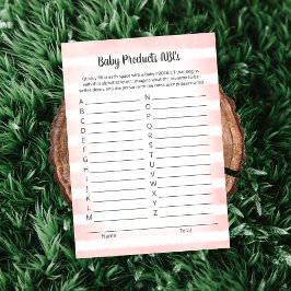 ホワイトバニーピンクベビー製品ABCゲームカード 招待状