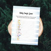 ホワイトバニーブルーベビー絵文字写真ゲームカード 招待状