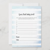 ホワイトバニーブルー推測そのベビーフードゲーム 招待状 (正面)