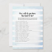 ホワイトバニーブルー誰がパパシャワーゲ最高のームを知っている 招待状 (正面)