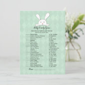 ホワイトバニーラビットグリーンベビーキャンディシャワーゲーム 招待状 (スタンド正面)