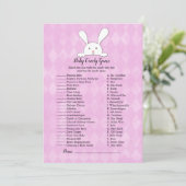 ホワイトバニーラビットパープルベビーキャンディシャワーゲーム 招待状 (スタンド正面)