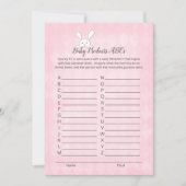 ホワイトバニーラビットピンクアーガイルベビー製品ゲーム 招待状 (正面)
