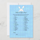 ホワイトバニーラビットブルーあなたの財布ゲームの中に何が 招待状 (正面)