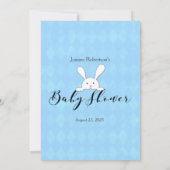 ホワイトバニーラビットブルーあなたの財布ゲームの中に何が 招待状 (裏面)