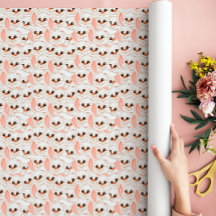 ホワイトバニーラビット顔シームレスパターン