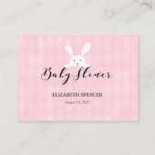 ホワイトバニー名の提案ベビーシャワーゲーム エンクロージャーカード (裏面)