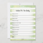 ホワイトバニー緑の願いベビーカード 招待状 (正面)