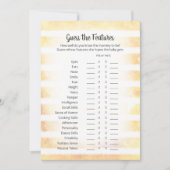 ホワイトバニー黄色の機能ゲームカード 招待状 (正面)