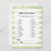 ホワイトバニー グリーン What's In Your Purse ゲーム 招待状 (正面)