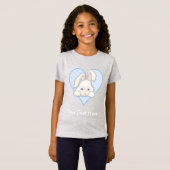 ホワイトバニー – 青 Tシャツ (正面フル)