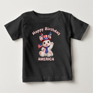 ホワイトバニー (5ao) 愛国少年Tシャツ ベビーTシャツ