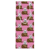 ホワイトバニーinチョコレート卵ハッピーイースター模様 ワインギフトバッグ (裏面)