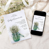 ホワイトバビーズブレスインブルージャーキンセアニェラパーティー 招待状