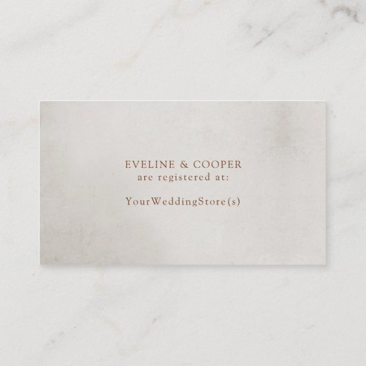 ホワイトバラ冬の結婚式ギフトレジストリ エンクロージャーカード (裏面)