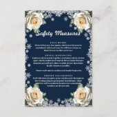 ホワイトバラ雪の結晶クリスマス安全対策 エンクロージャーカード (正面)