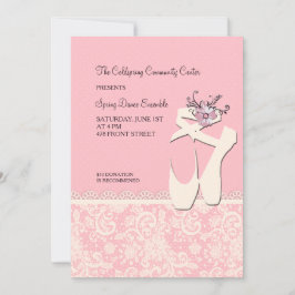 ホワイトバレエシューズ招待状 招待状