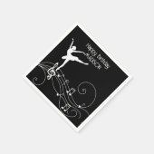 ホワイトバレリーナ&スワール音楽ノート スタンダードカクテルナプキン (角)