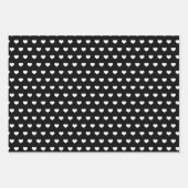 ホワイトバレンタインデーハートオンブラック ラッピングペーパーシート (正面)