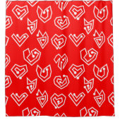 ホワイトバレンタイン迷路 シャワーカーテン (正面)