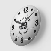 ホワイトバレーボールスタイルとDIY文字 ラウンド壁時計 (傾斜)