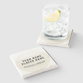 ホワイトバレーボールパーソナライズされたストーンコースター ストーンコースター (横)