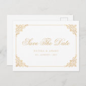 ホワイトバロックムスリムセーブ・ザ・デート案内 案内ポストカード (正面/裏面)