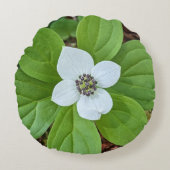 ホワイトバンクベリードグウッド開花フローラ ラウンドクッション (正面)