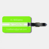 ホワイトバンド楕円シールドchartreuseモノグラム ラゲッジタグ (裏面横)