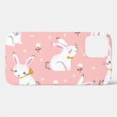 ホワイトバンニー:かわいいフローラシームレス Case-Mate iPhoneケース (裏面 (横))