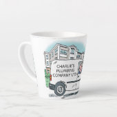 ホワイトバン運転手ビジネス用販促コーヒーマグ カフェラテマグ (左アングル)