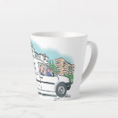ホワイトバン運転手ビジネス用販促コーヒーマグ カフェラテマグ (右アングル)