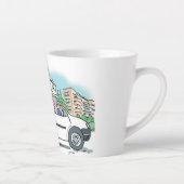 ホワイトバン運転手ビジネス用販促コーヒーマグ カフェラテマグ (右)