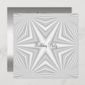 ホワイトバースデーパーティーへの招待 招待状 (正面/裏面)