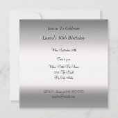 ホワイトバースデーパーティーへの招待 招待状 (裏面)