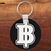 ホワイトバーツ฿タイ通貨฿ キーホルダー (正面)