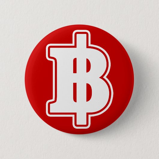 ホワイトバーツ฿タイ通貨฿ 缶バッジ (正面)