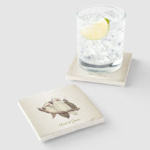 ホワイトバードの石コースター ストーンコースター (横)