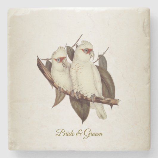 ホワイトバードの石コースター ストーンコースター (正面)