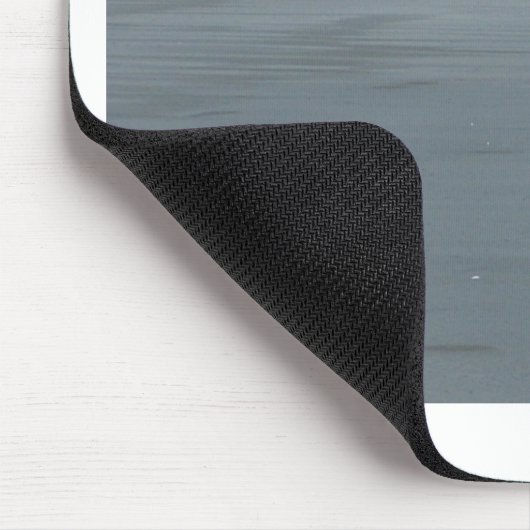 ホワイトバードオングレーサンドビーチアートプリント マウスパッド (コーナー)