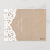 ホワイトバーラップレース結婚ドリーのメニュー ポストカード (裏面)