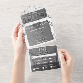 ホワイトバーンウッドファームハウスリースバ結婚ンズ オールインワン招待状